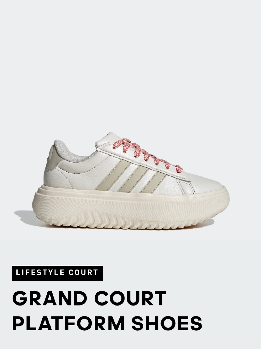 Adidas Grand Court Platform Beige sneaker